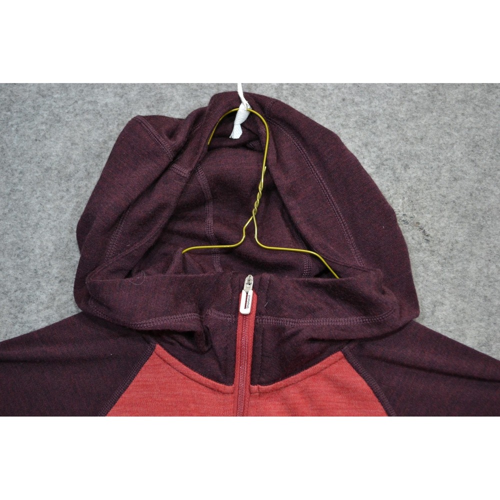 Smartwool Merino 250 Hoodie Womens M Red Purple 1/2 Zip Wool Thermal Layer Top - Picture 10 of 16
